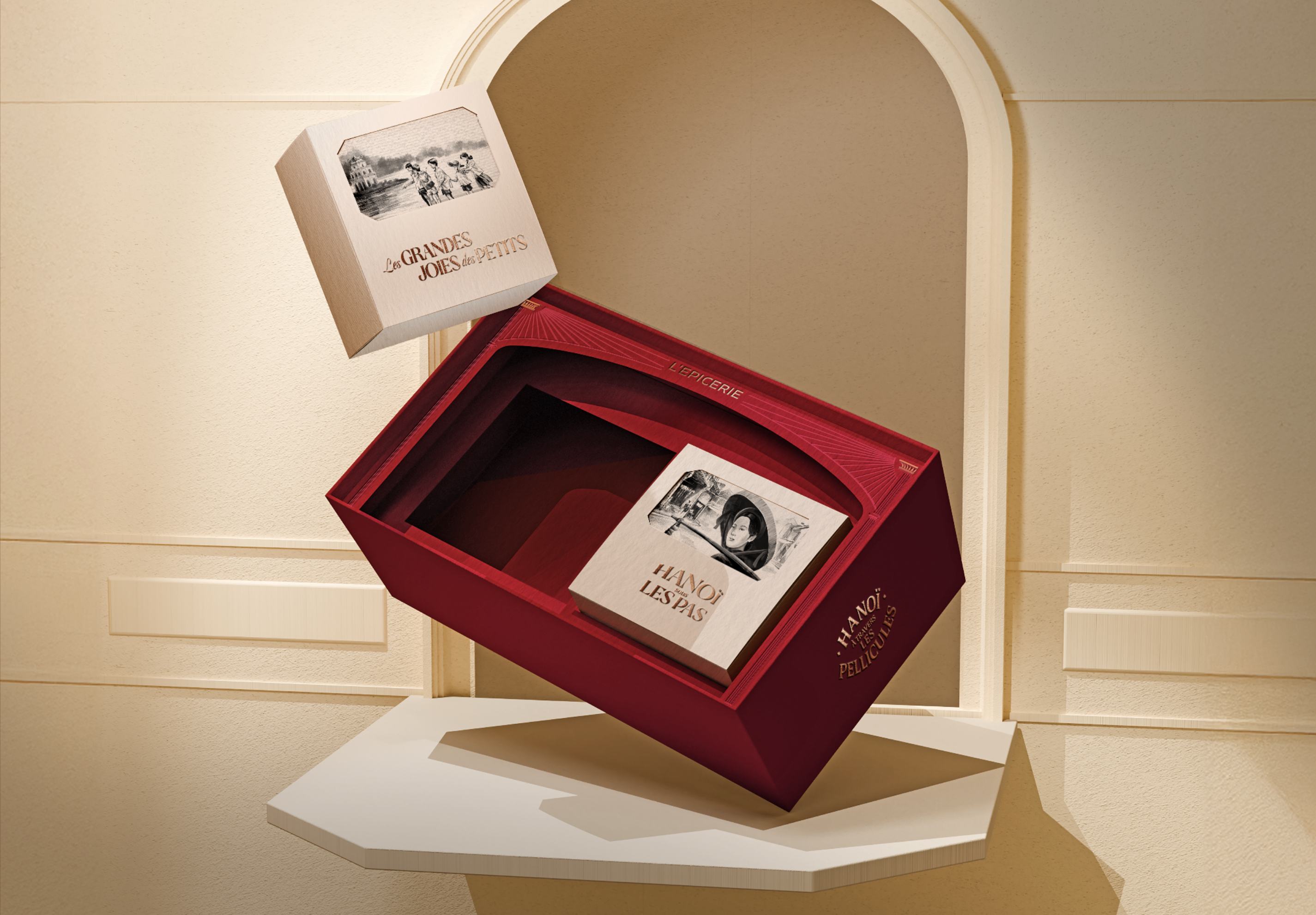 Lacquer box with cinematic motif